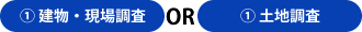 ①建物・現場調査or①土地調査